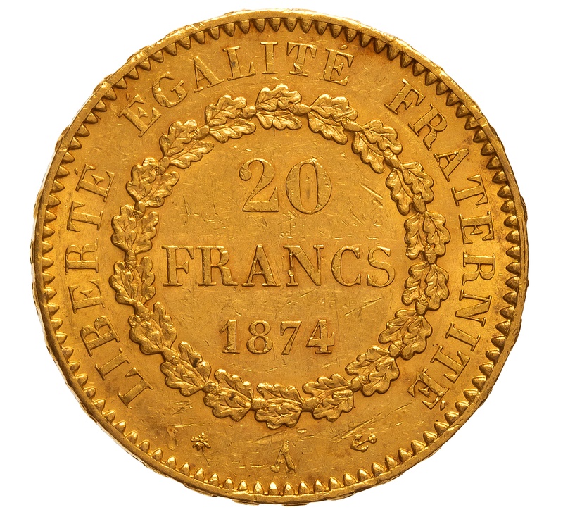 20 Francs Or Génie 1874 3ème République A-1