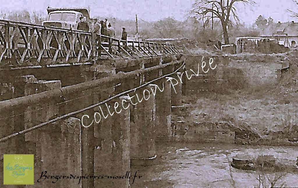 Le pont américain sur la Sarre à Wittring, avant